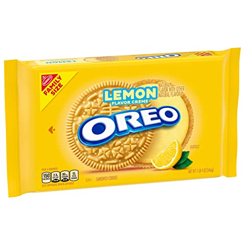 OREO Lemon Creme Sandwich Cookies, Family Size, 12 - 20 oz Packs