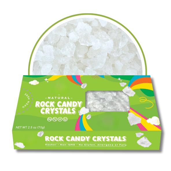 LYZAS SWEETS & TREATS Large Rock Candy Crystal Gems - Pure White - 2.5 oz. Box
