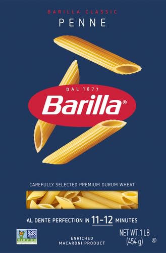 Barilla Penne Pasta, 16 oz. Box - Non-GMO Pasta Made with Durum Wheat Semolina - Kosher Certified Pasta (Pack of 3)