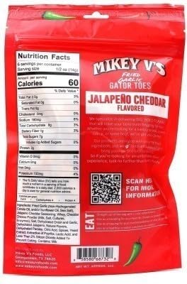 Mikey Vs Jalapeno Cheddar Gator Toes Deep Fried Garlic Snacks, 3.9oz Pack