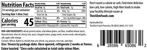Thinslim Foods Zero Net Carb Keto Bread | Low Carb Bread | Everything Inside (Pack Of 2)