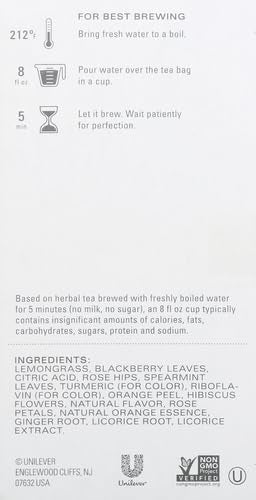 TAZO Wild Sweet Orange Herbal Tea Bags, Caffeine Free, 20 Count, Unsweetened, Model 68182875