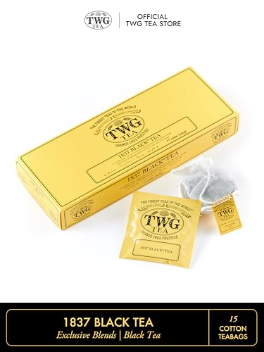 TWG Tea | 1837 Black Tea | Black Tea | Fruits & Flowers | 15 Hand Sewn Cotton Tea Bags | Gift Set