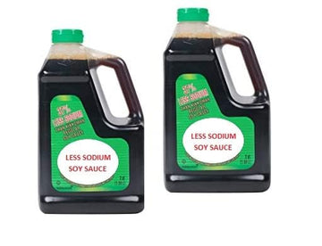 Traditionally Brewed Regular Soy Sauce - 38% Less Sodium, All Purpose Seasoning - 64 fl oz (2 qt) - Pack of 2
