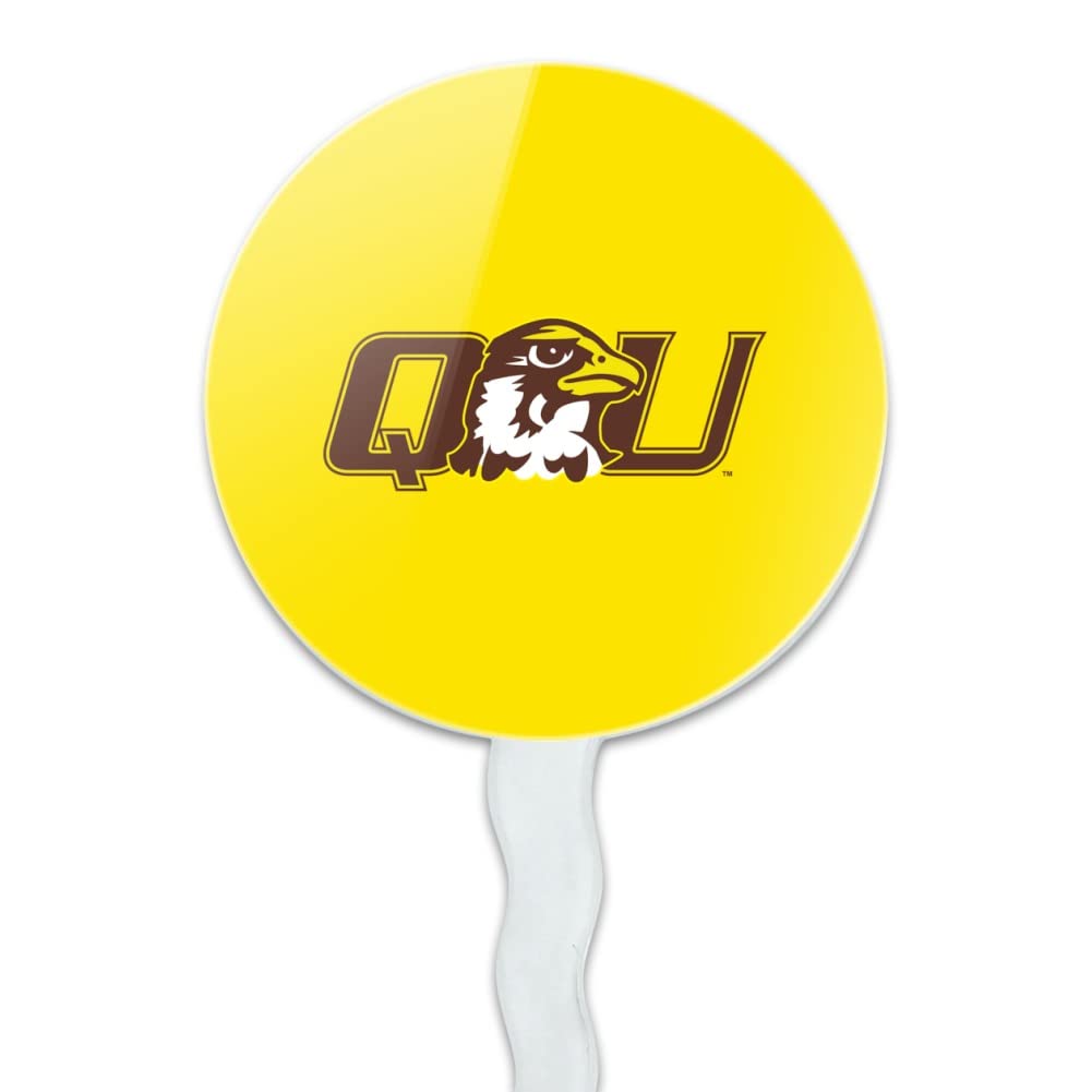 Quincy University Secondary Logo Cupcake Picks Toppers Decoration Set Of 6