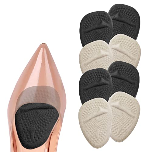Uraqt High Heels Pads, 4 Pairs Metatarsal Pads For Women, Reusable Ball Of Foot Cushion, Forefoot Gel Insoles Prevent Blisters A