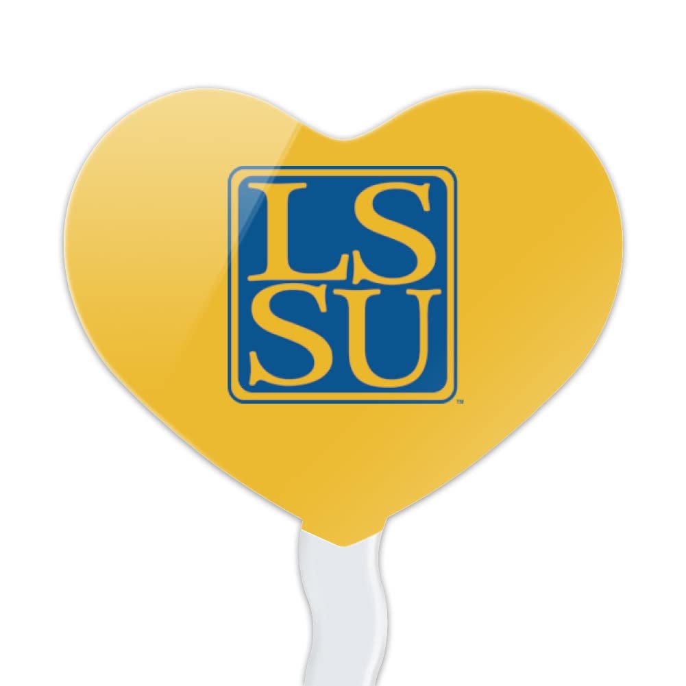 GRAPHICS & MORE Cupcake Toppers Set of 6, Acrylic, Heart Design, One Size, Lake Superior State University