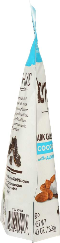 Barkthins - Snacking Chocolates Dark Chocolate Toasted Coconut With Almonds - 4.7 Oz (Pack Of 2)