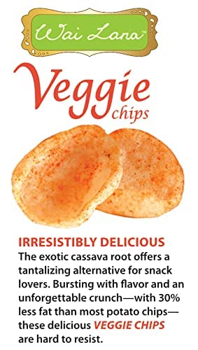 Wai Lana Veggie Chips Lime Chili (5 Pack Of 4.5 Ounce Individual Bags) - Gluten Free, Non-Gmo, Vegan, Zero Trans Fats