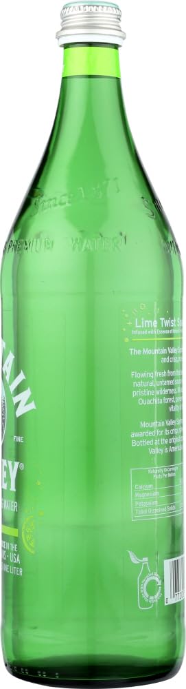 The Mountain Valley Lime Sparkling Spring Water, 1 Liter -- 12 Per Case
