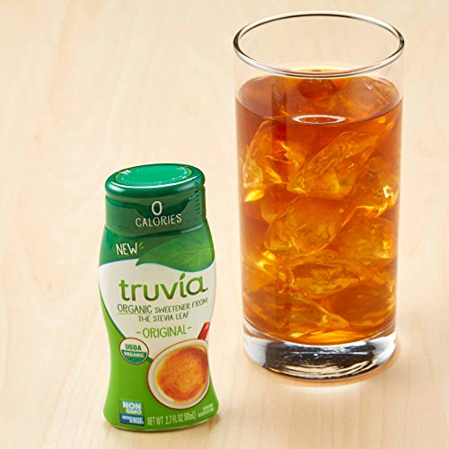 Truvia Organic Zero-Calorie Liquid Stevia Sweetener, Fluid Ounce Bottle, Original Flavor, 2.7 Fl Oz (Pack Of 12)