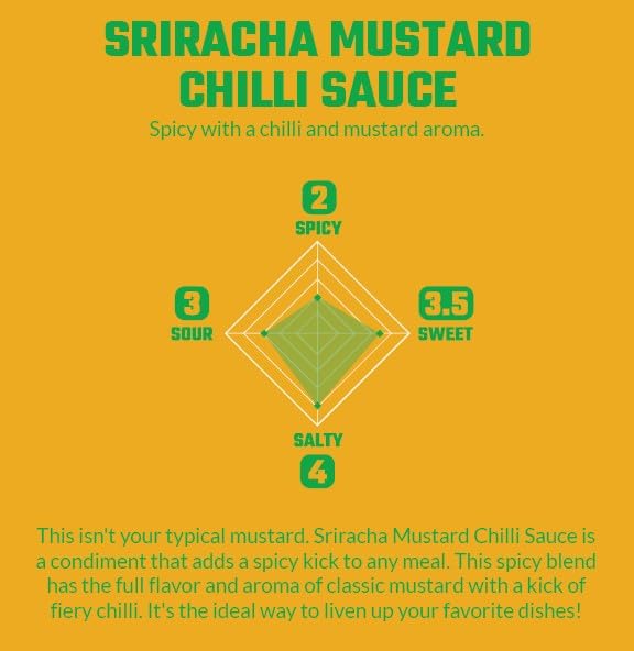 Crying Thaiger Sriracha Mustard Chili Sauce In Squeeze Bottle 18.5 Ounce, Vegan, Gluten Free, Non-Gmo, From Thailand (Pack Of 12