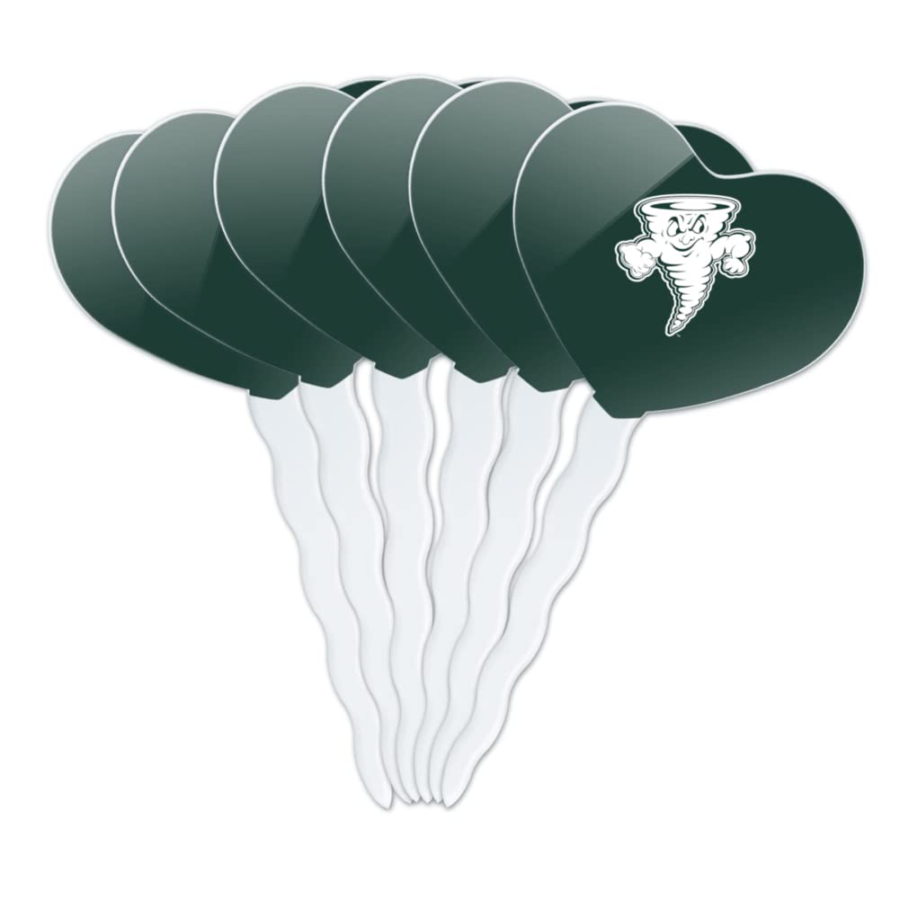 GRAPHICS & MORE Cupcake Picks Set of 6 Acrylic Heart Toppers Lake Erie College Model CUPT.HRT.ACR.6PK.CLCERI500B