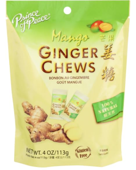 Variety Pack Of Prince Of Peace Ginger Chews, 4 Oz Each, Featuring Three Flavors: Lemon, Mango, And Blood Orange - 100% Natural,
