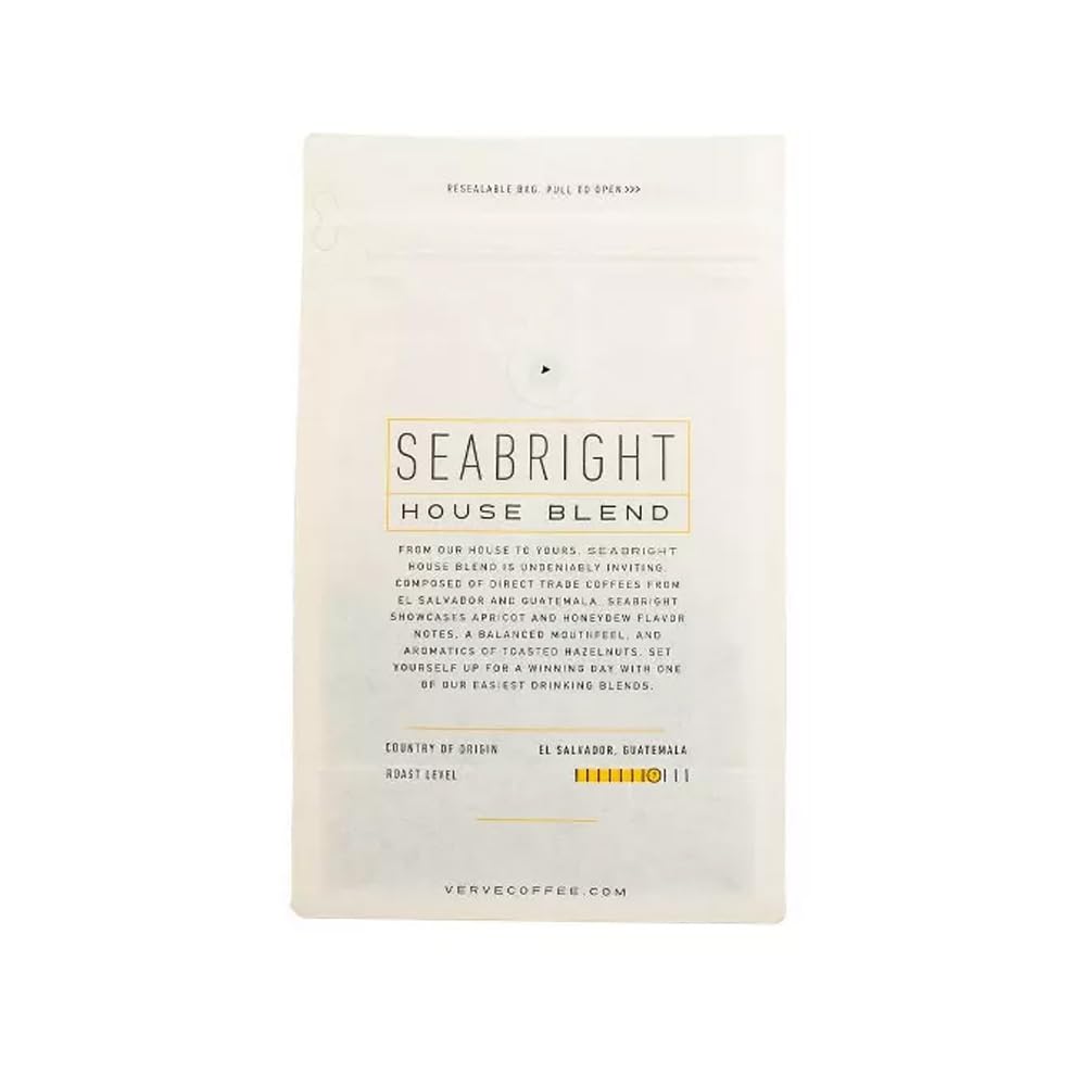 Verve Coffee Roasters Whole Bean Coffee Seabright House Blend | Medium Roast, Brewed or French Press, Direct Trade, Resealable P