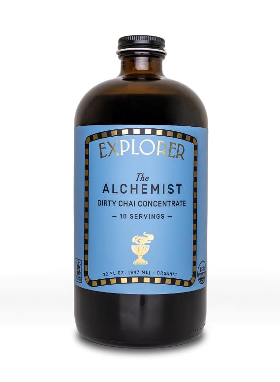 Explorer Cold Brew Organic Chai Tea Concentrate, 32 fl oz, Makes 8 Cups, Iced or Hot Drink