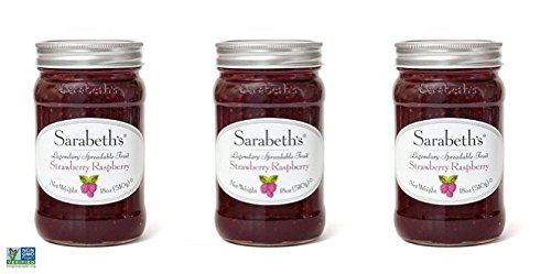 Sarabeths Strawberry Raspberry Spreadable Fruit, 18 oz, Pack of 3, 1.12 lb Total