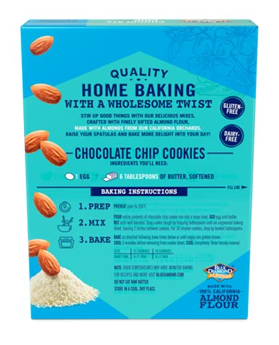 Blue Diamond Almonds Flour Gluten-Free Baking Mix, Chocolate Chip Cookie, Multicolor, 10 Oz