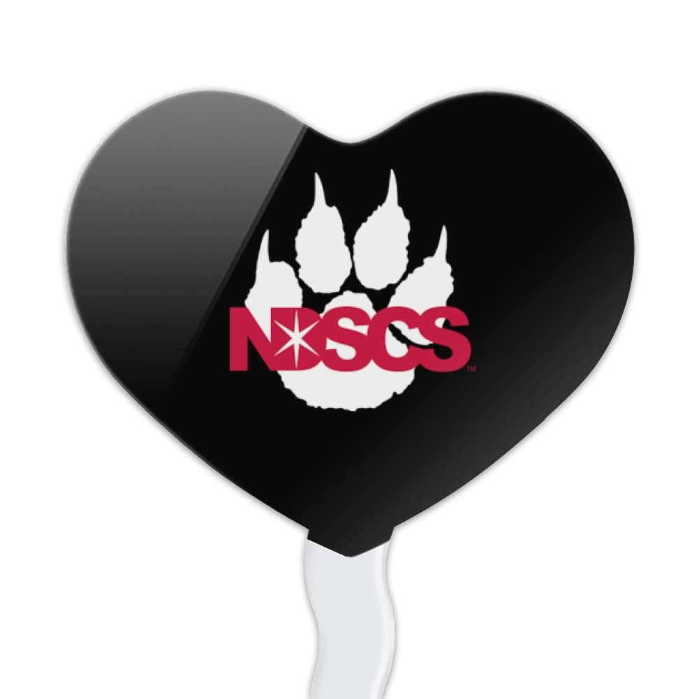 GRAPHICS & MORE Cupcake Picks Set of 6, Acrylic, North Dakota State College of Science Secondary Logo, Heart Love Design