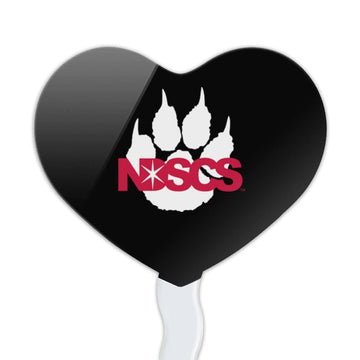 GRAPHICS & MORE Cupcake Picks Set of 6, Acrylic, North Dakota State College of Science Secondary Logo, Heart Love Design
