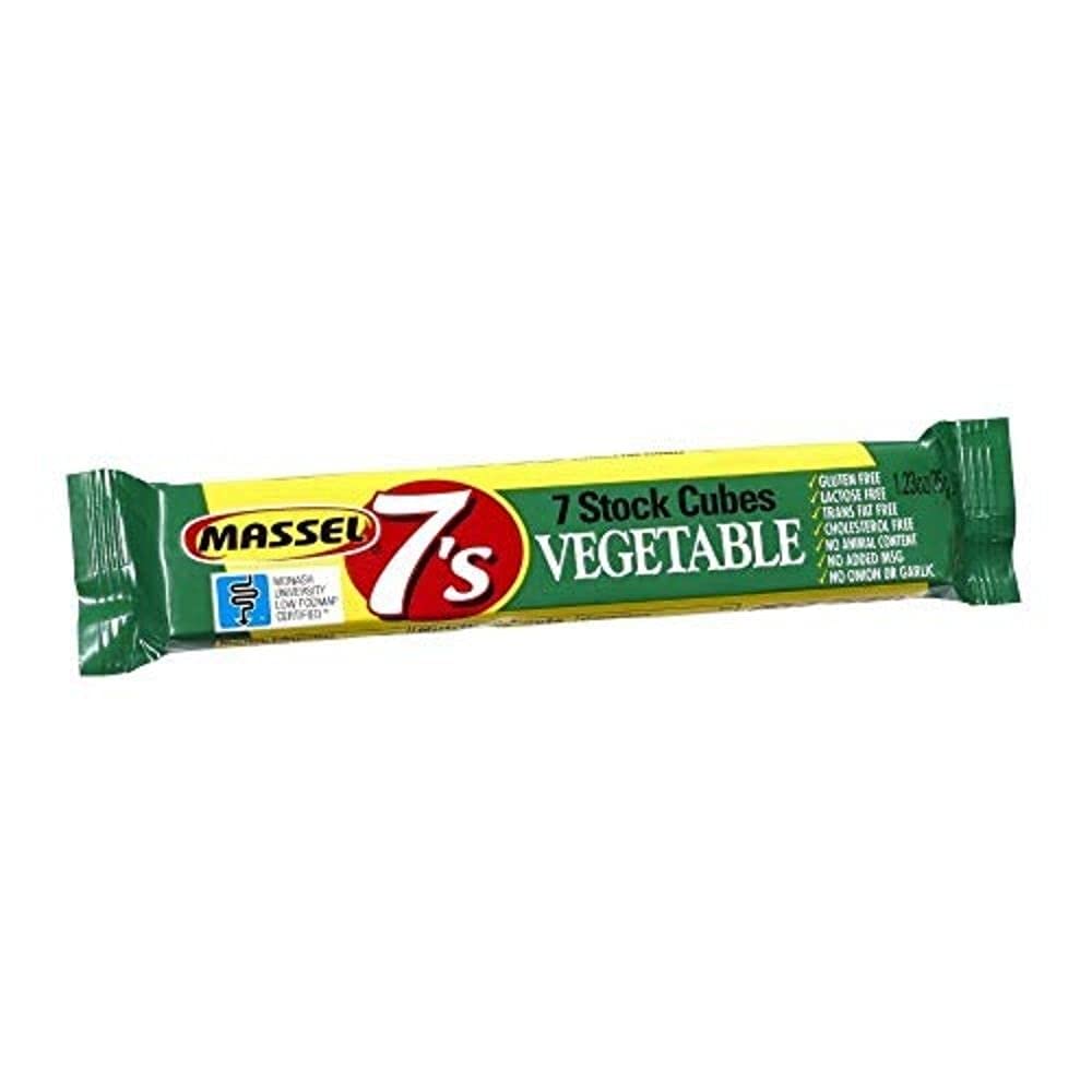 Massel 7's Stock Cubes Vegetable Bouillon Broth - No MSG, Gluten-Free Soup Base - Bulk Pack (10 x 35g)