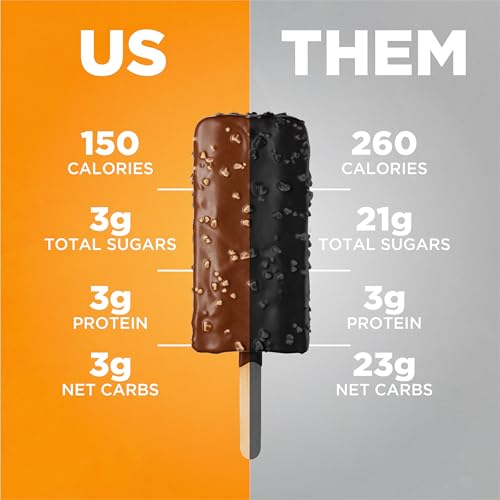 Keto Pint Zero Sugar Added Salted Caramel Almond Ice Cream Bars Keto Friendly, 3g Net Carbs 2.75 fl. oz., 4 count (Frozen)