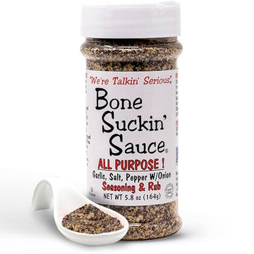Bone Suckin Sauce All Purpose Seasoning & Rub Zero Calorie And Gluten Free With Garlic Salt Pepper And Onion (5.8 Oz)