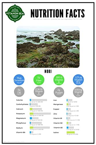 VITAMINSEA Nori Dried Seaweed | Vegan Certified Wild North Atlantic Nori Laver | Perfect for Thyroid Support | Rich in Iodine, C