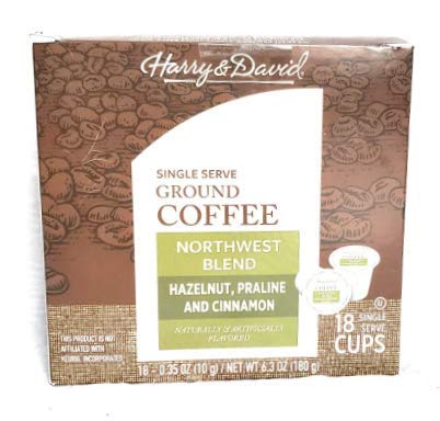 Harry & David Northwest Blend Coffee, Hazelnut, Praline & Cinnamon, 18 Count Pack