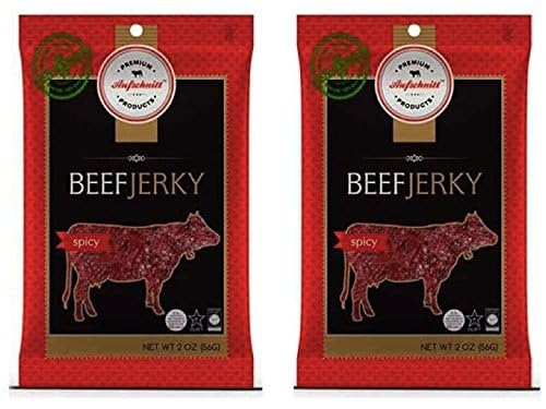 Aufschnitt Grass Fed Beef Jerky - Low Sodium  Certified Kosher - Made In Usa - Keto & Halal Friendly - 2 Pack  Spicy