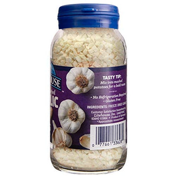 Litehouse Freeze Dried Garlic - Garlic, Substitute For Fresh Garlic & Minced Garlic, Organic, Jar Equal To 45 Garlic Cloves, Gar