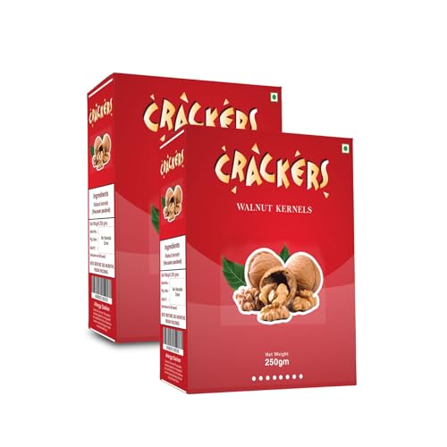 Go Crackers Kashmiri Walnuts Kernels 500G (2X250G) | Organic Brown Walnuts Without Shell | Healthy Dry Fruit For Baking & Snacki