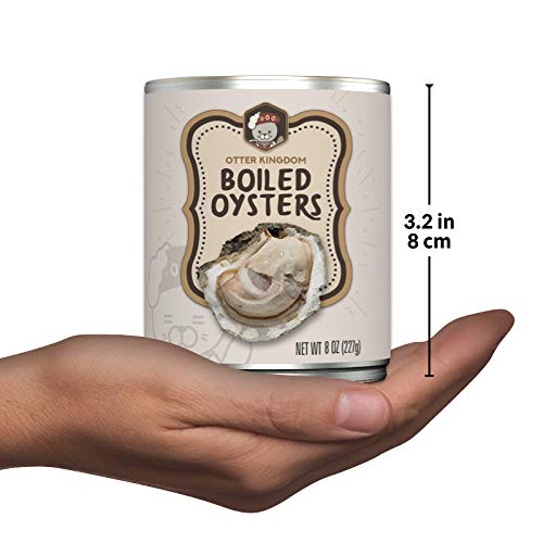 Otter Kingdom Premium Whole Boiled Oysters, 8-Ounce Cans, Pack of 12