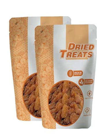 Dried Treats Premium Fresh Raisins (Golden Raisins/Munakka, 500 Grams)