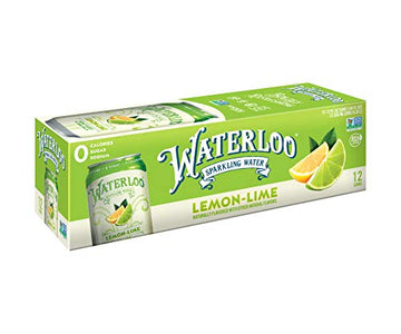 Waterloo Sparkling Water, Lemon-Lime Naturally Flavored, 12 Fl Oz Cans, Pack Of 12  Zero Calories  Zero Sugar Or Artificial Swee