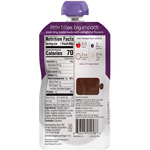 Plum Organics Plum Stage2 Blends Baby Food Apple Blackberry Coconut - Case Of 6 - 35 Oz(D0102H5Ndwx)