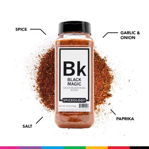 Spiceology - Black Magic - Cajun Blackening Spice Blend - Spicy Creole Dry Rub and Seasoning - Use On: Beef, Chicken, Mac N' Che