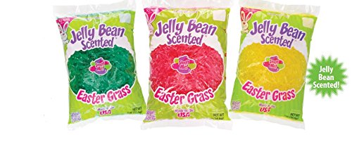 Jelly Bean Scented Easter Grass - 2 Oz, Green, Long-Lasting Fresh Scent, Perfect For Easter Baskets, Crafts, And Decorations