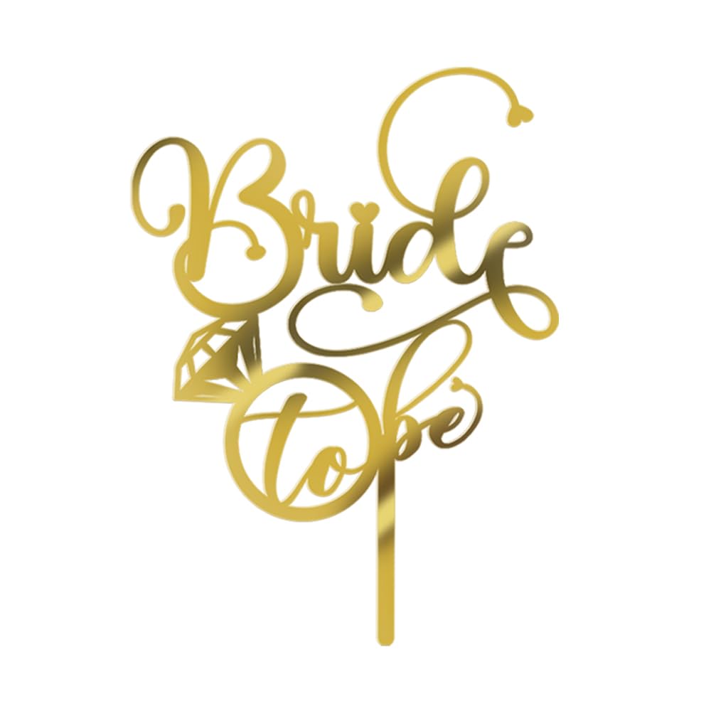 Qertesl Bride To Be Cake Topper - With Glitter Ring Bridal Shower Cake Pick Decorations,Wedding Engagement Theme,For Wedding Sho
