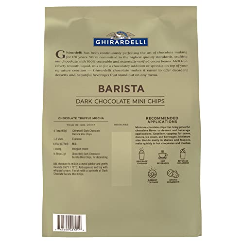 Ghirardelli Dark Chocolate Barista Mini Chips, 5 lb (Pack of 2)