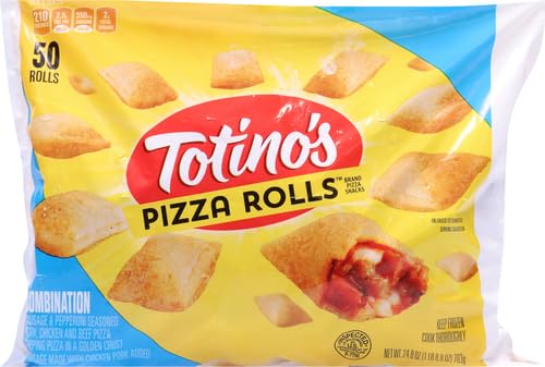 Totinos Pizza Rolls, Combination Flavored, Frozen Snacks, 50 Rolls, 24.8 oz
