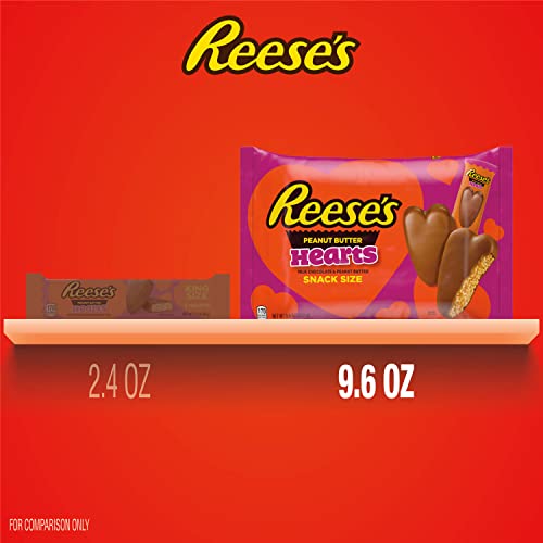 REESES Milk Chocolate Peanut Butter Snack Size, Valentine Candy Bag, 9.6 oz