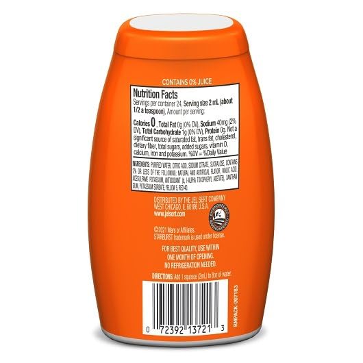 The Jel Sert Company Starburst Liquid Water Enhancer, Orange, Low Calorie, Pack of 3, 1.62 Fl Oz