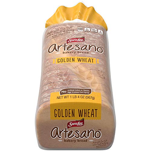 Sara Lee Artesano Golden Wheat Artisan Style Bread, 20 Oz Loaf of Wheat Bread Without Artificial Preservatives