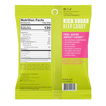 Smartsweets Tropical Sours Gummy Candy: 1.8Oz (Pack Of 14), Gummy Candy With Low Sugar, Low Calorie, No Artificial Sweeteners, Plant-Based, Gluten-Free, Healthy Snack For Kids & Adults