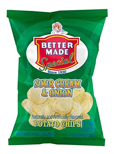 Better Made Special Potato Chips (Sour Cream & Onion) - 50 Pack - 50 X 1 Oz. Bags - Crunchy, Individual Snacks Made From Fresh P