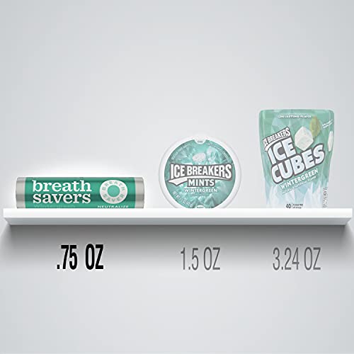 Breath Savers Wintergreen Sugar Free Breath Mints, Holiday, 0.75 Oz Rolls (24 Count)