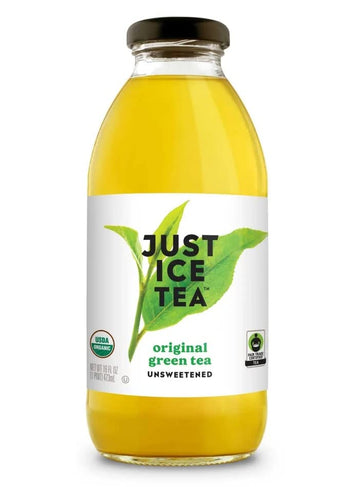 Just Ice Tea Organic Iced Tea, 16 Fl Oz Glass Bottles (Pack of 4) (Original Green Tea)
