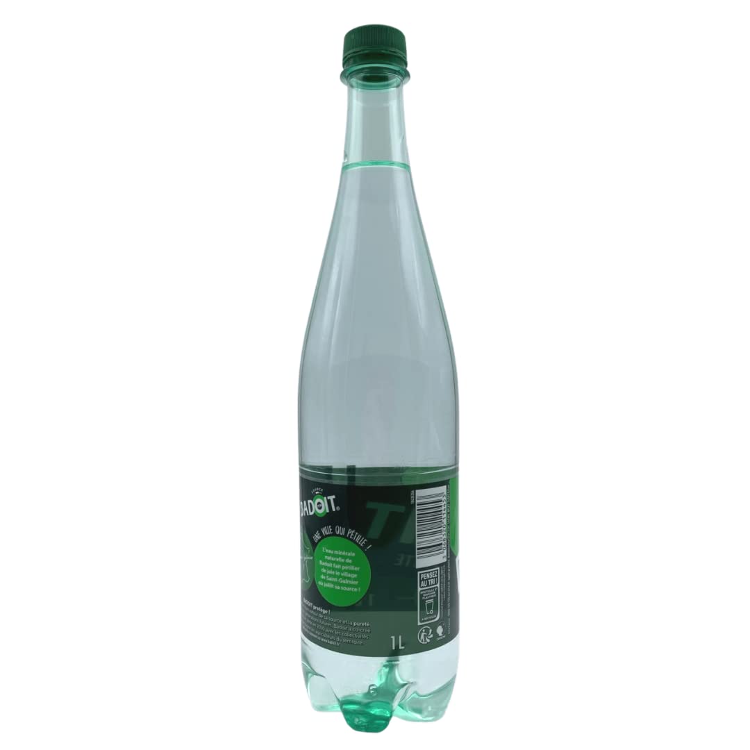 Badoit Naturally Sparkling Mineral Water, 1 Liter, Pack of 6 - Refreshing French Mineral Water, 33.82 Fl Oz Each