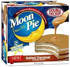 Moon Pie Double Decker Salted Caramel Flavored 8 Count - The Original Marshmallow Sandwich Since 1917